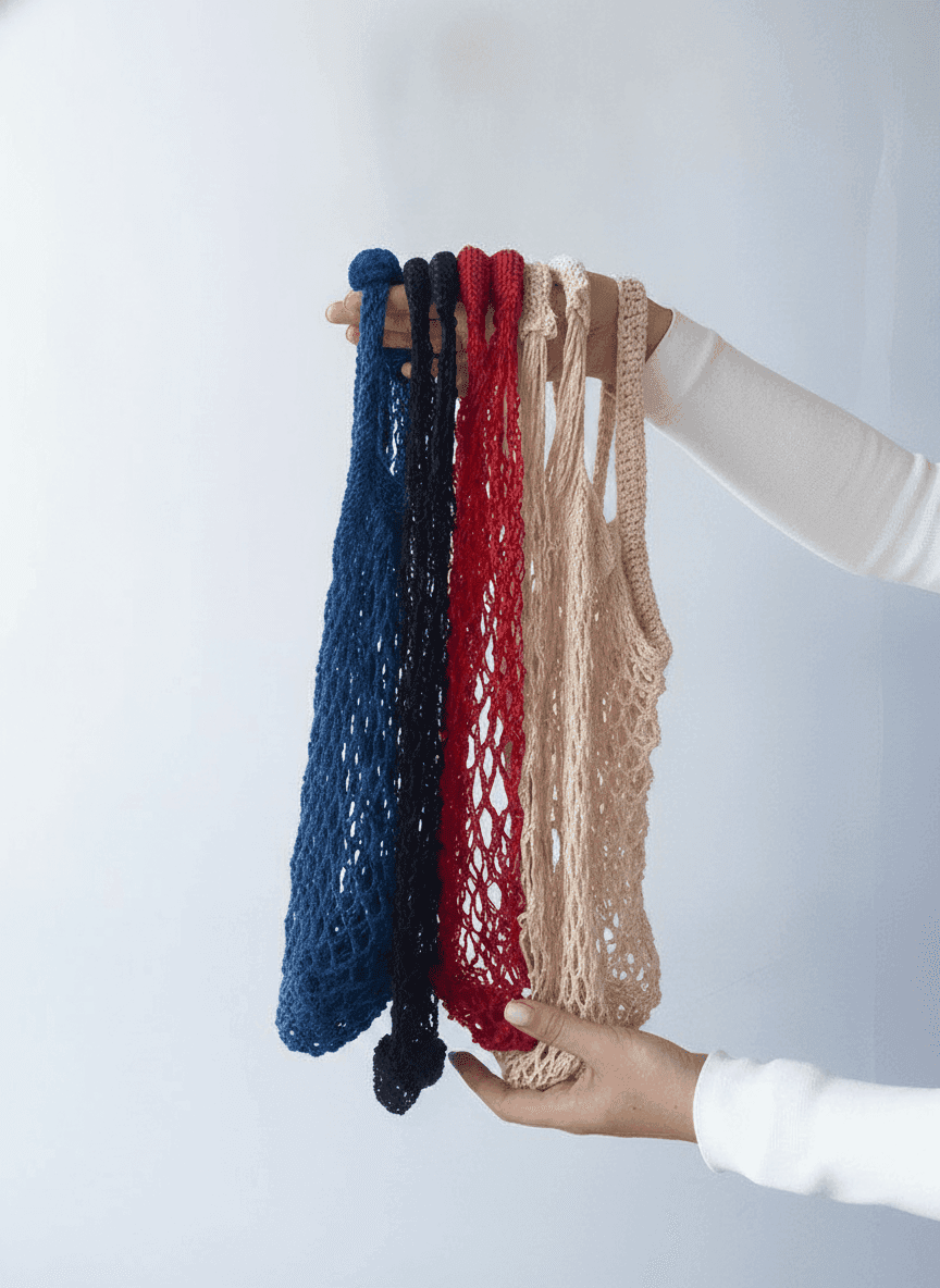 Synthetic Cord Mesh Shopping Bag