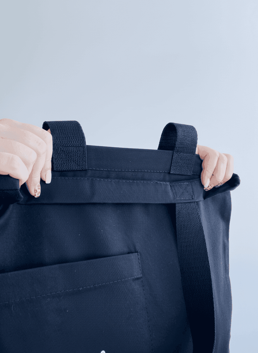 Шопер из хлопковой саржи с черными ручками для покупок