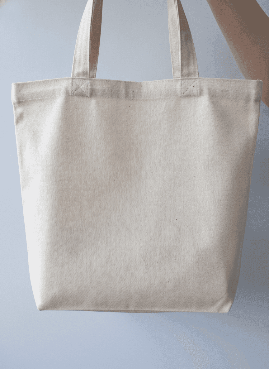 Double-Knit Tote Bag with Side Panel, Short Handles