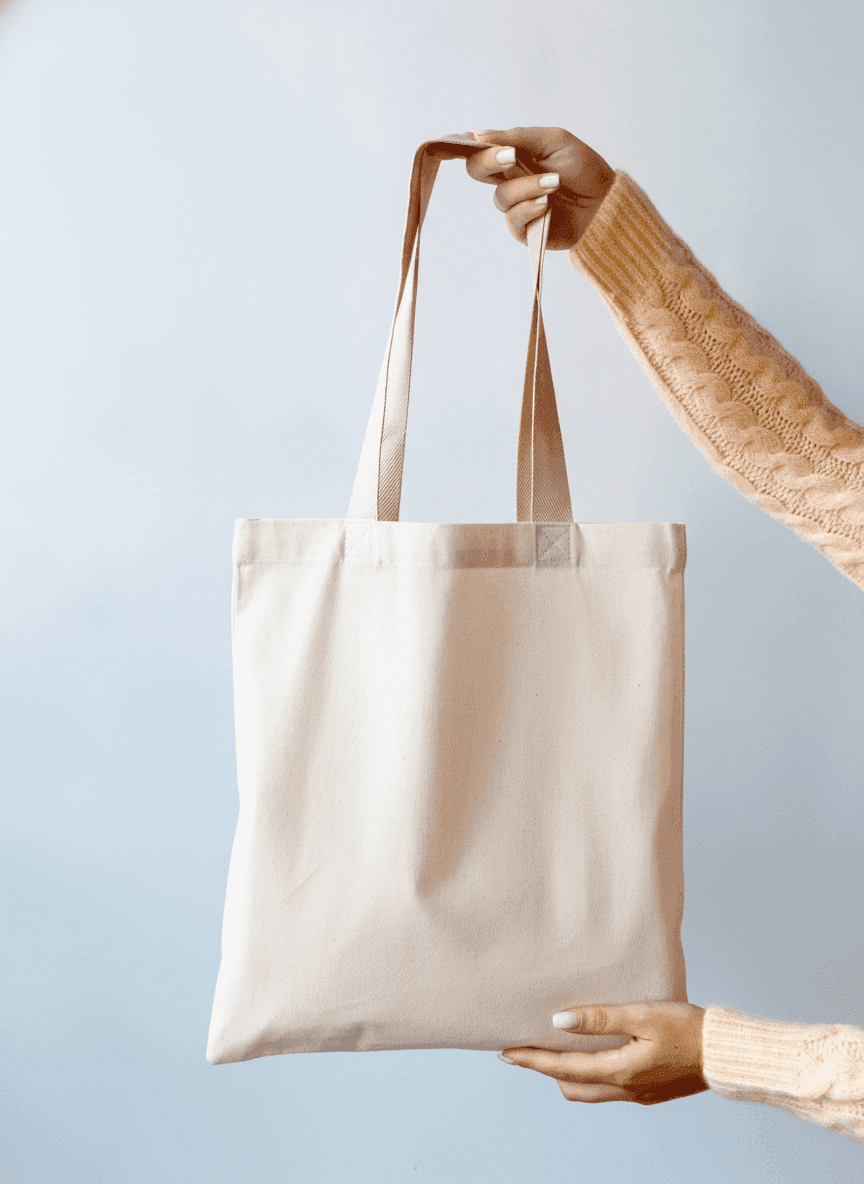 Cotton Tote Bag with Dove Print