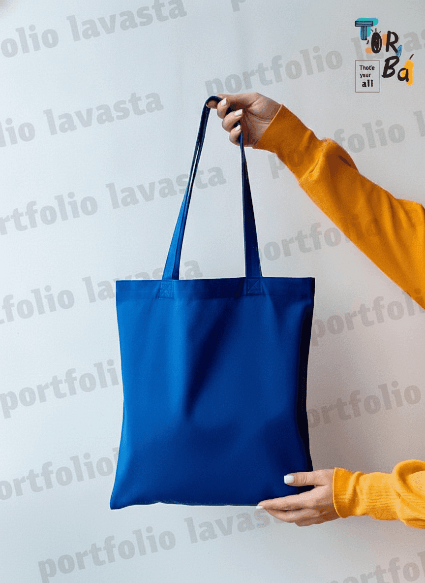 Lightweight Cotton Tote Bag Blue