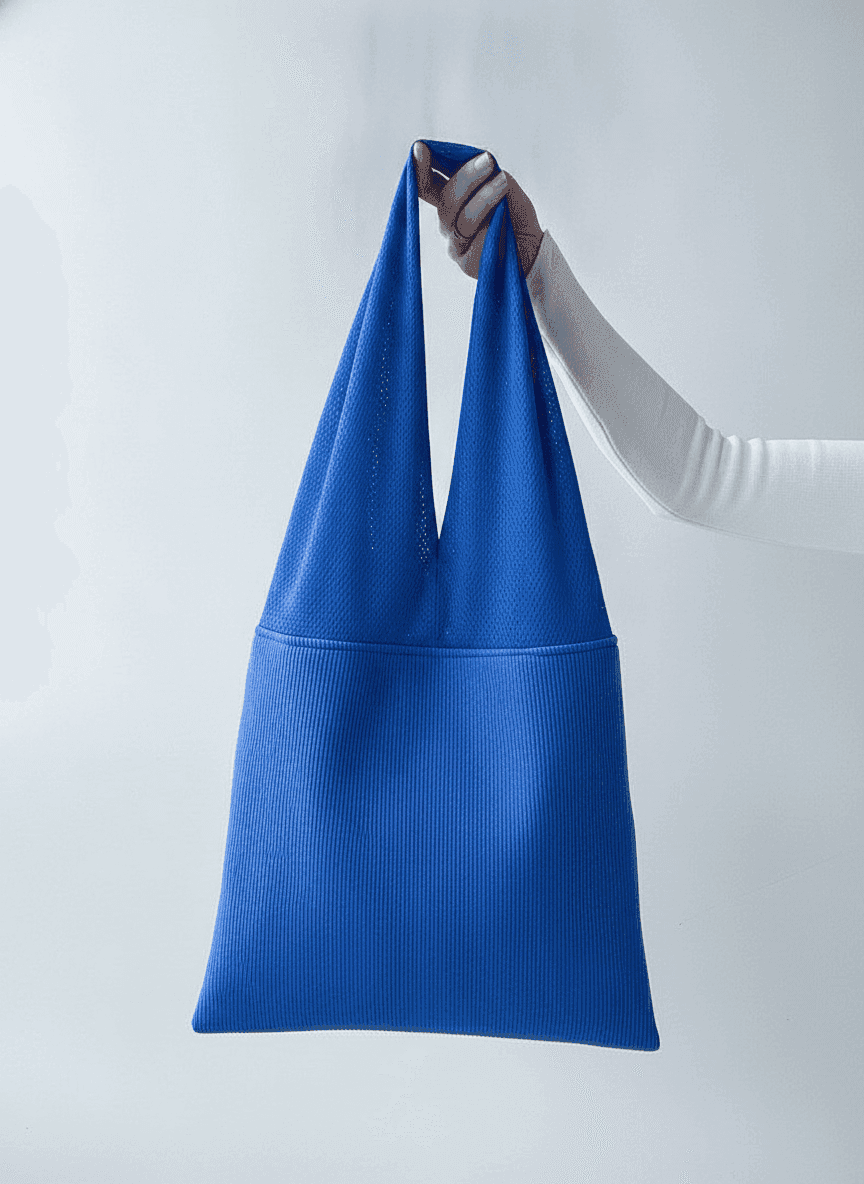 Knitted Eco Tote with Mesh Handles