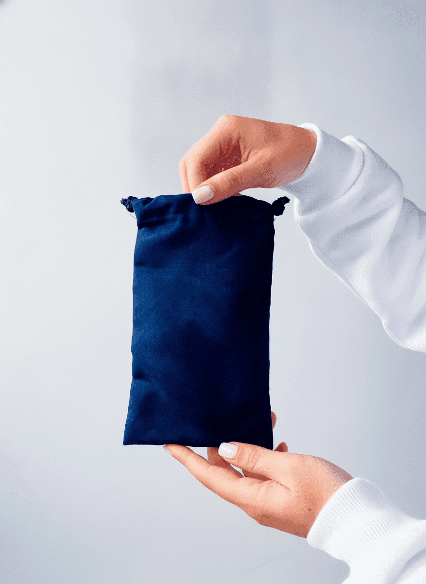 Blue Velour Pouch