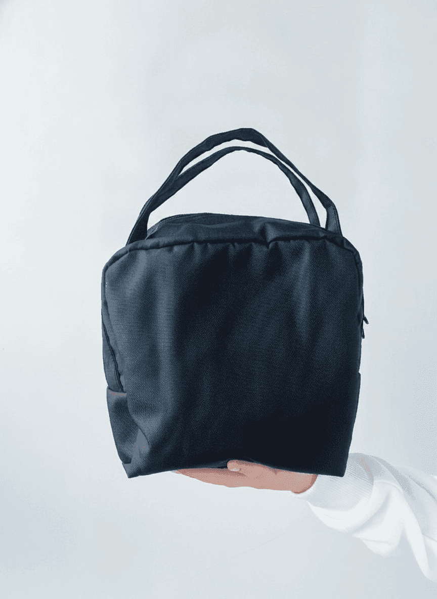 Black Horizontal Insulated Lunch Bag
