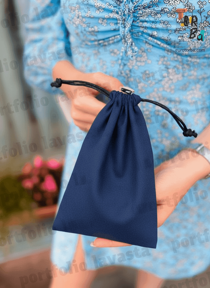 Blue Velour Pouch