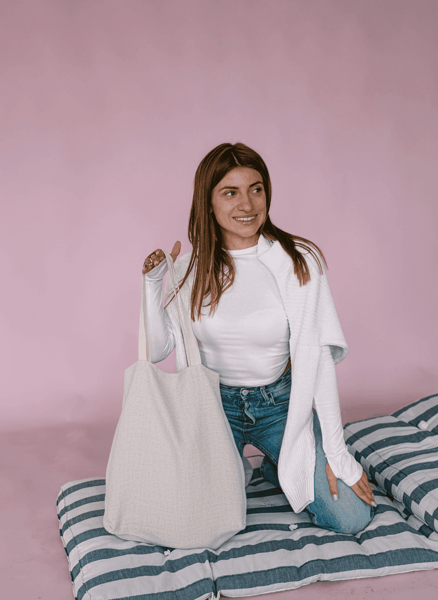 Брезентовий шопер з наплечними бавовняними ручками для покупок