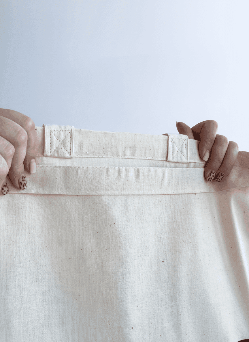 Шопер из хлопковой бязи, длинные ручки, натуральный