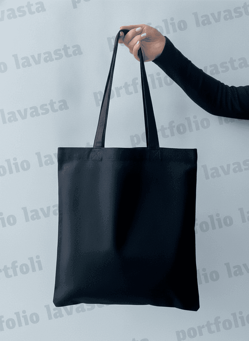 Eco tote bag with twill pocket