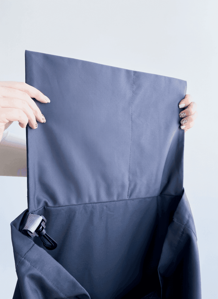 Шопер из хлопковой саржи с черными ручками на плечо