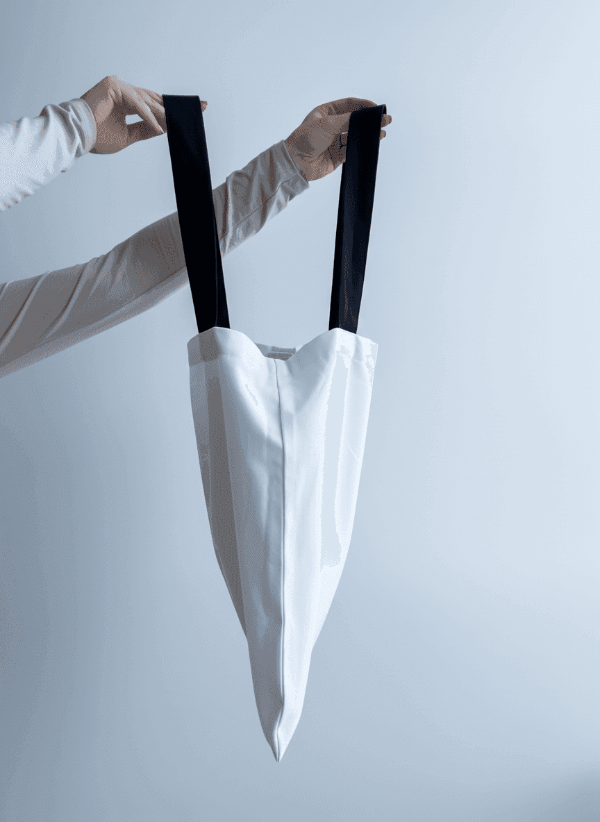 Шоппер из хлопковой саржи с черными ручками для покупок