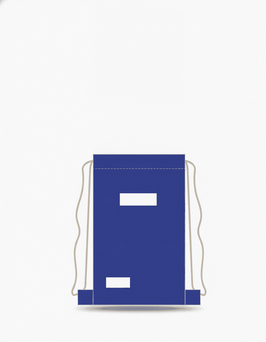 Blue Twill Drawstring Backpack