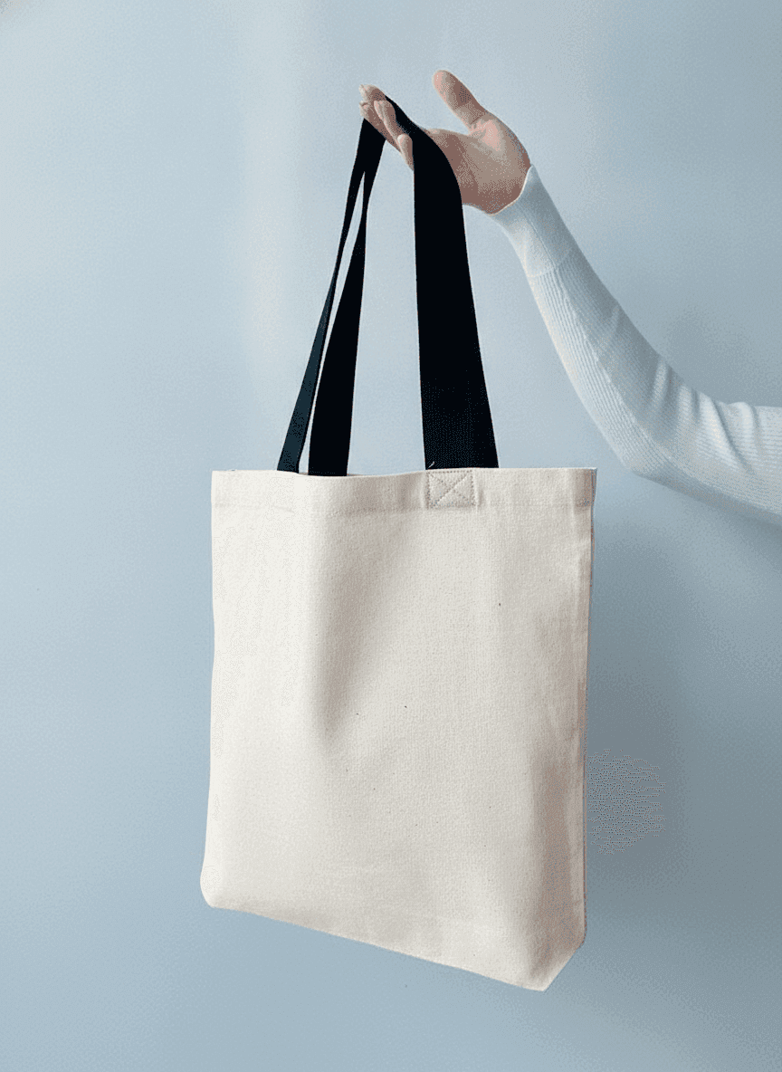 Light Beige Two-Ply Cotton Tote Bag