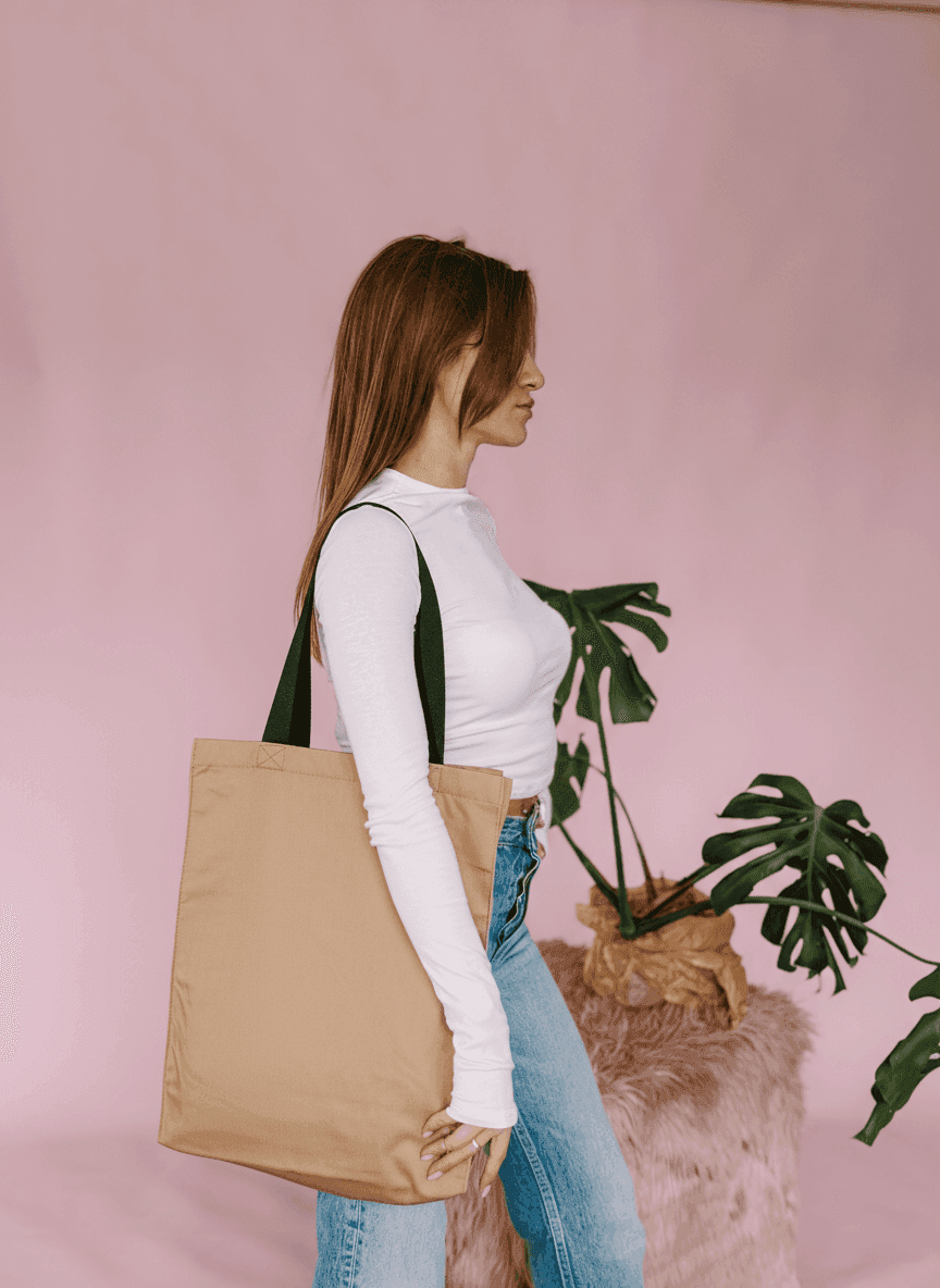 Шопер із бавовняної саржі з короткими чорними ручками — елегантний міський аксесуар для покупок і щоденного використання без друку розмір: 32см х 40см х 12см