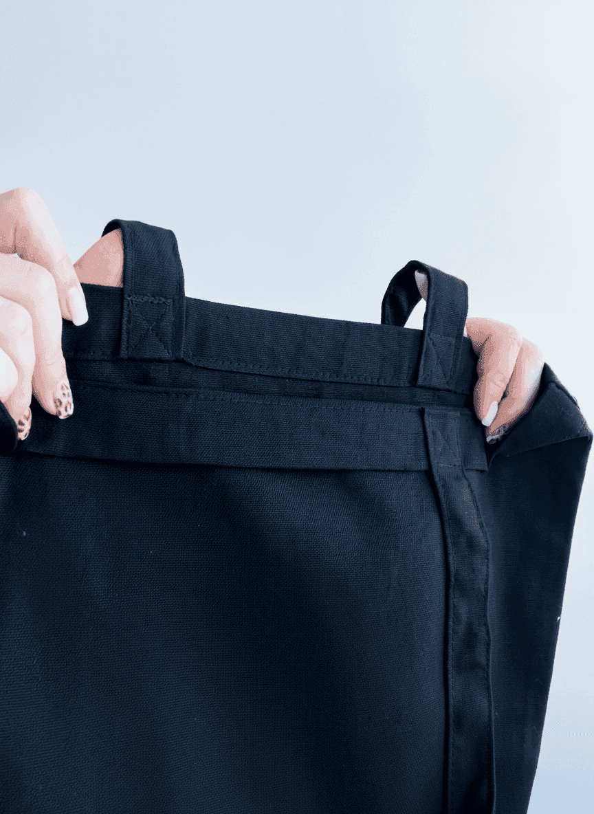 Шоппер из полупанамы с длинными ручками для покупок