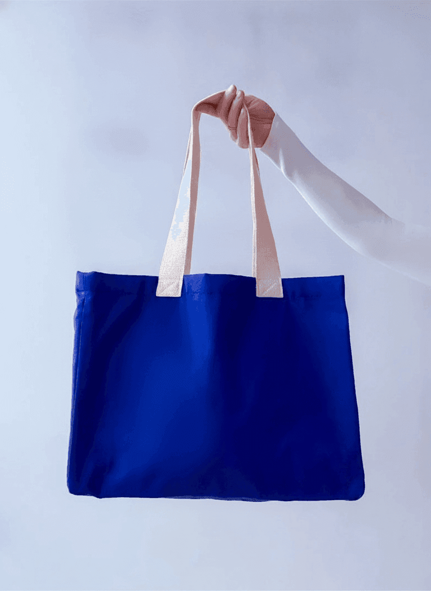 Roomy Two-Ply Cotton Tote with Inner Pocket