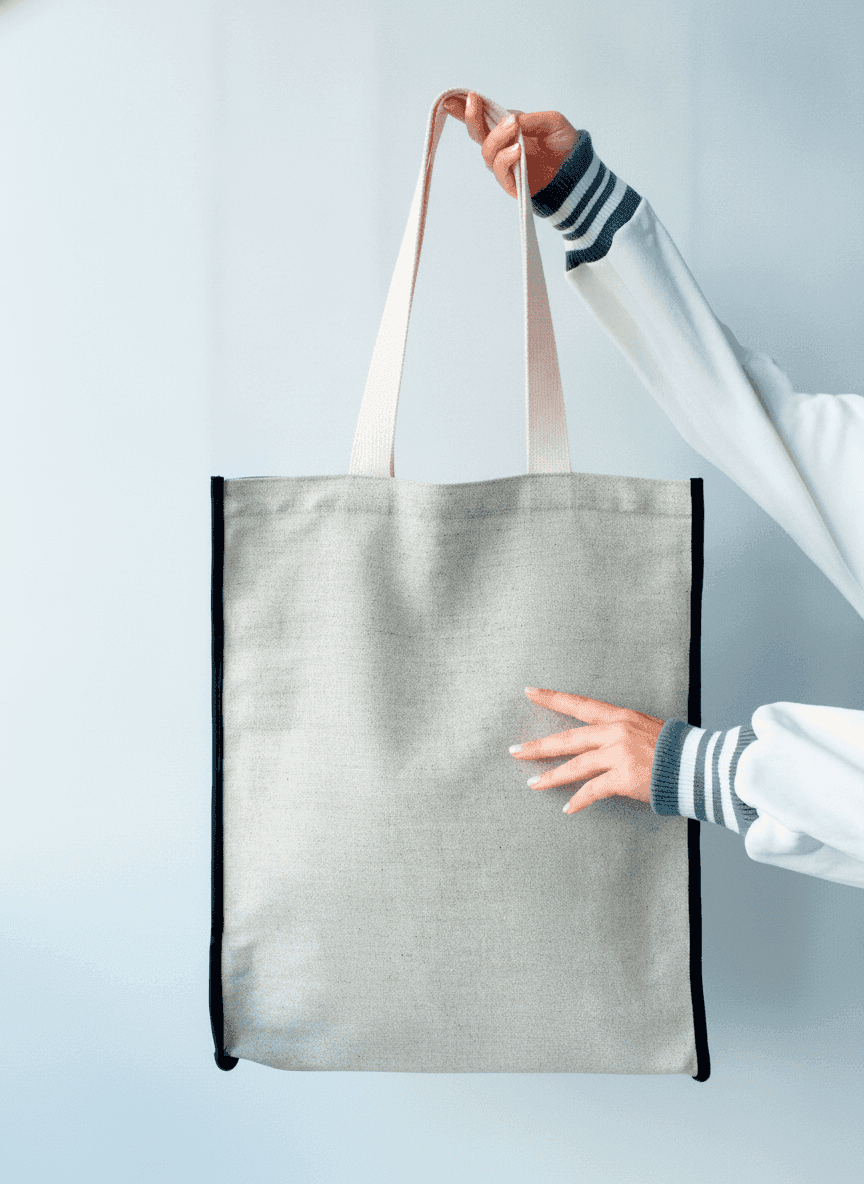Canvas Tote Bag with Long Handles