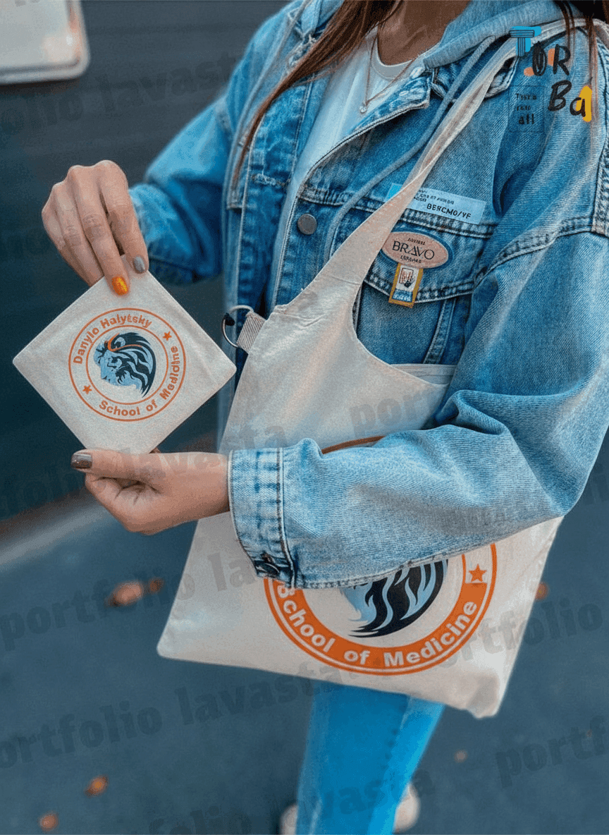 Tote Bag with Built-In Handles & Carabiner Pocket
