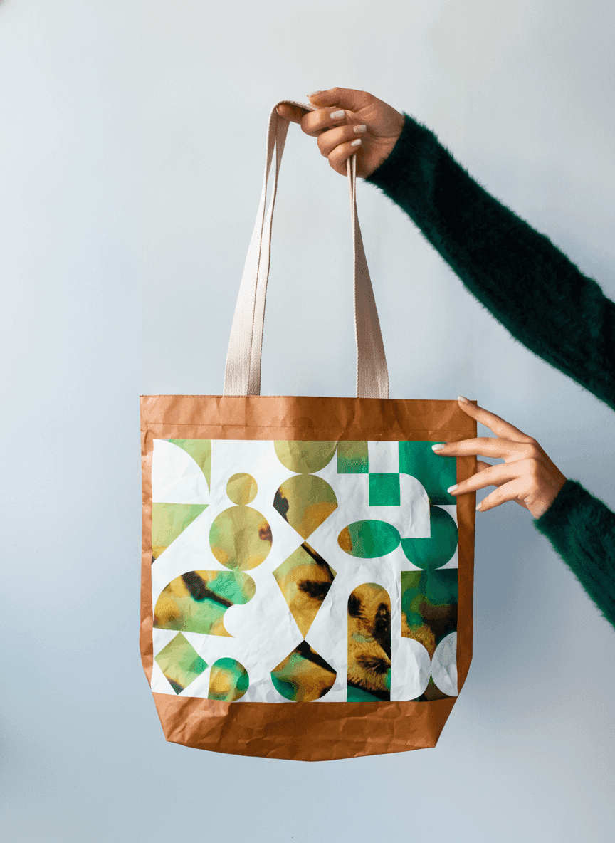 Mustard Tyvek Tote Bag with Base