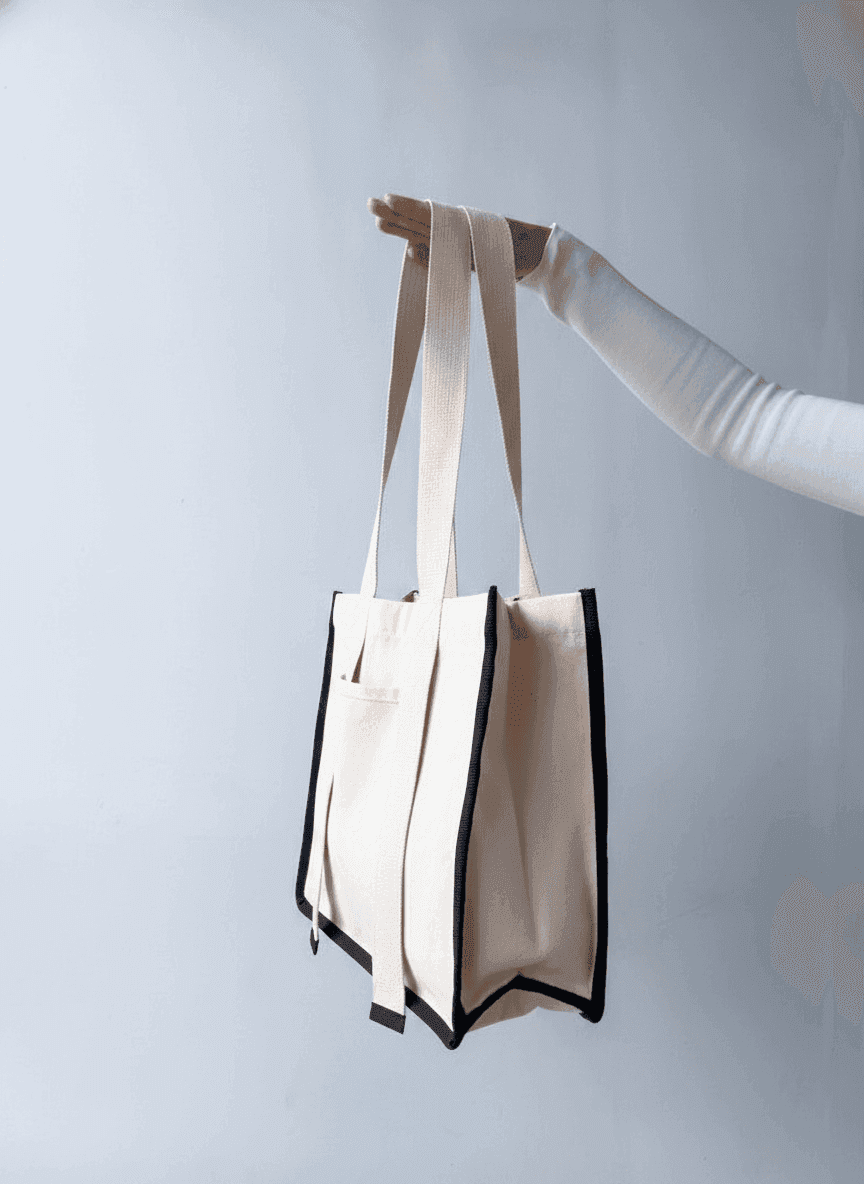 Twill Tote Bag with Interior & Exterior Pockets