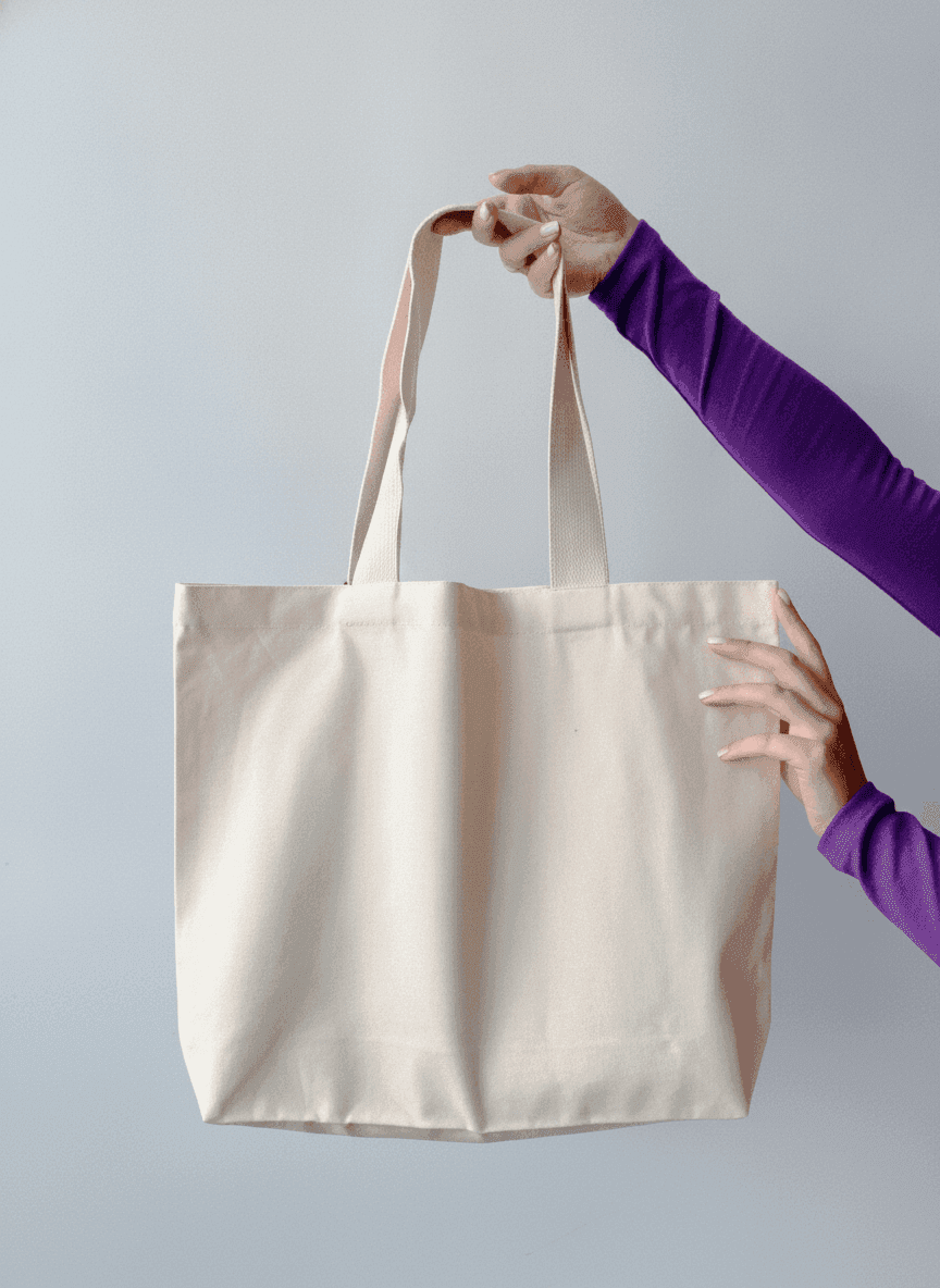 Double-Ply Beach Tote with Contrasting Ribbon
