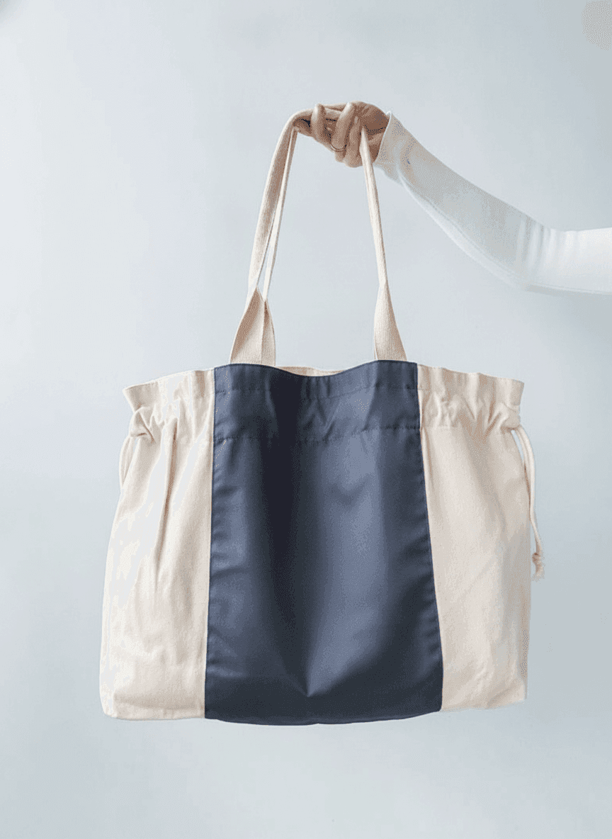 Two-Tone Twill Drawstring Bag