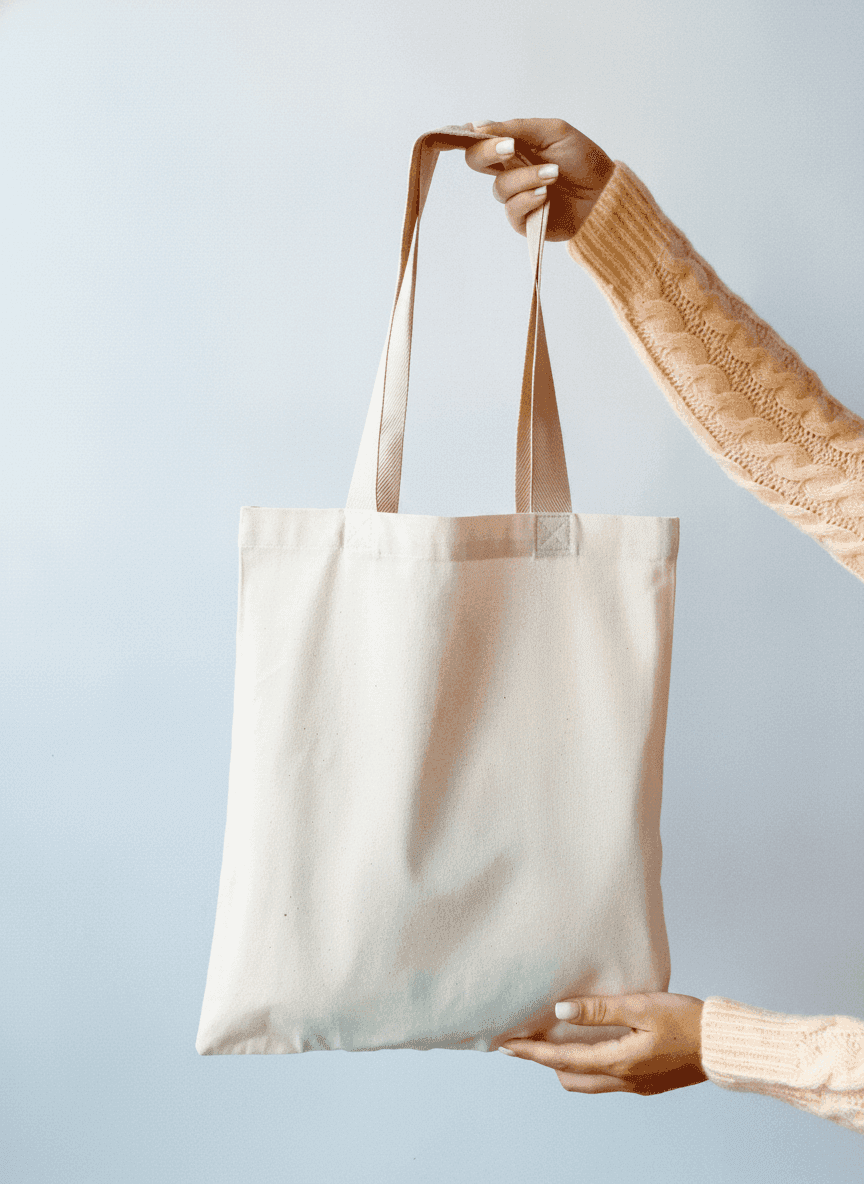 Cotton Tote Bag with Dove Print