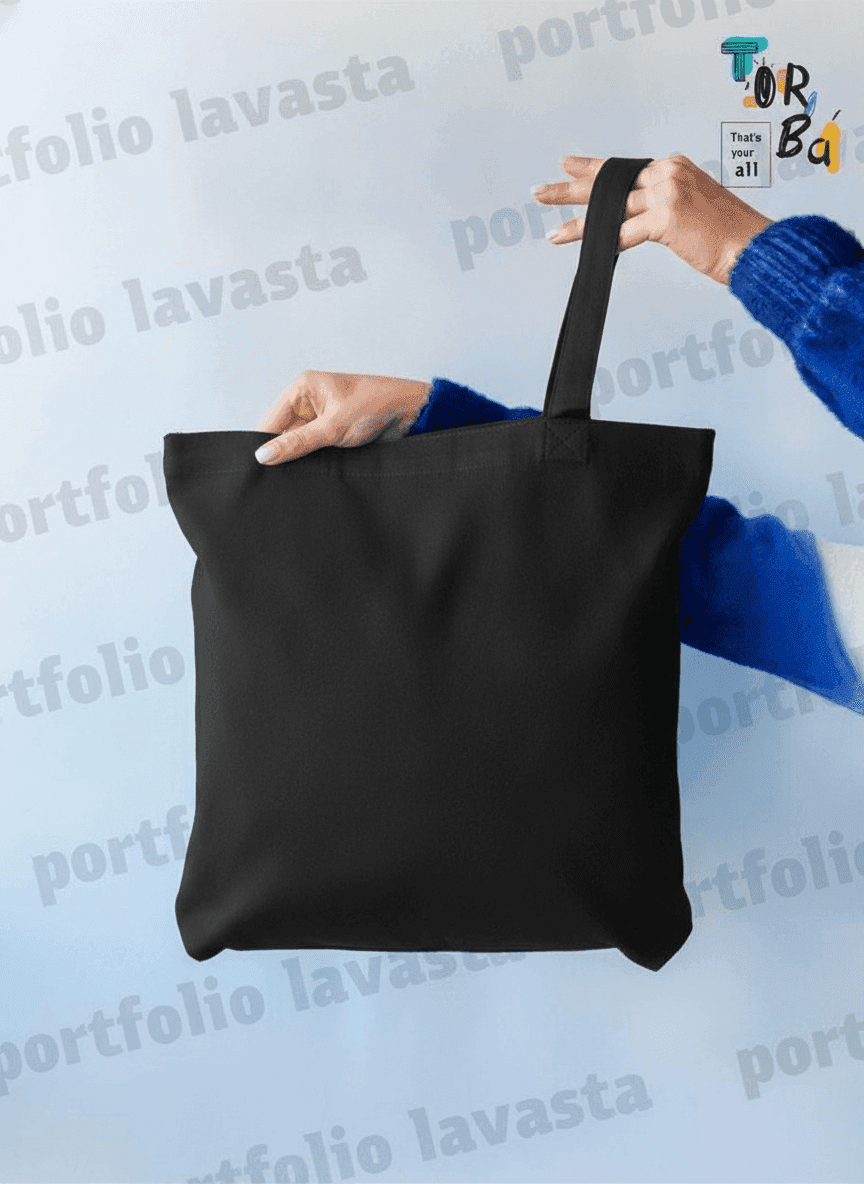 Convertible Cotton Tote Backpack Black