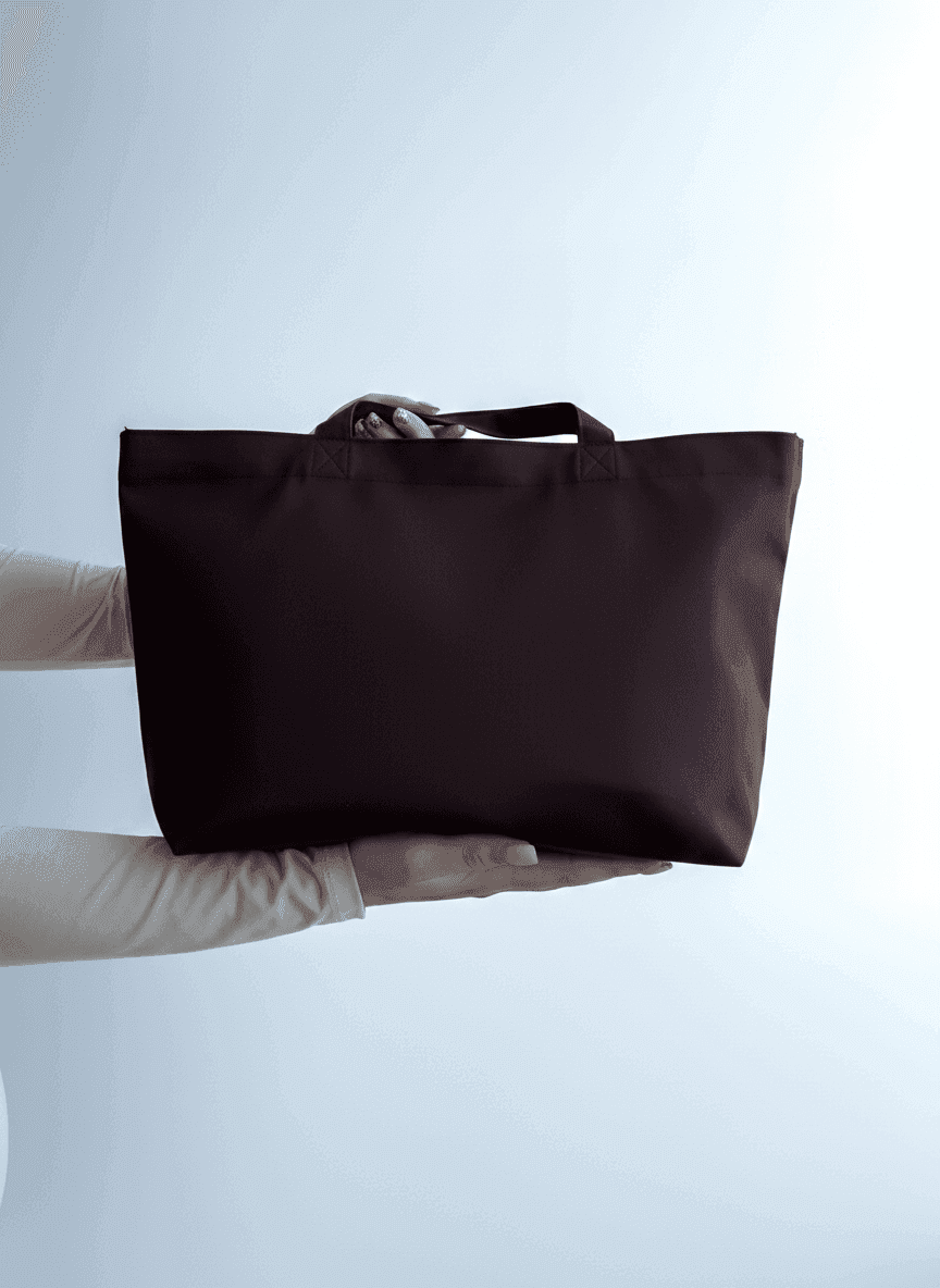 Шоппер из хлопковой саржи с длинными ручками на плечо