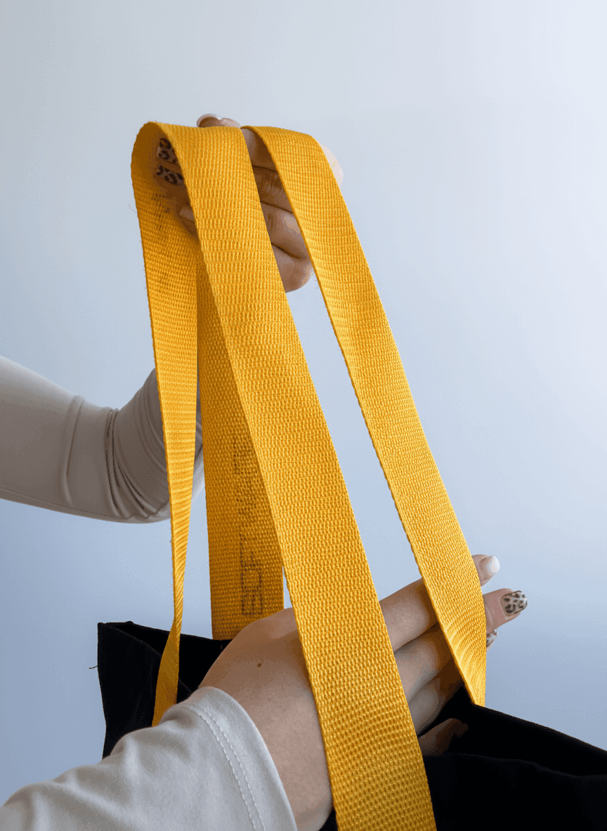 Шопер із бавовняної саржі з жовтими ручками для покупок