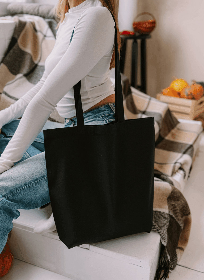 Шопер із бавовняної саржі з подовженими плечовими ручками — стильний міцний еко-аксесуар для покупок і щоденного використання без друку розмір: 37см х 41см х 7см