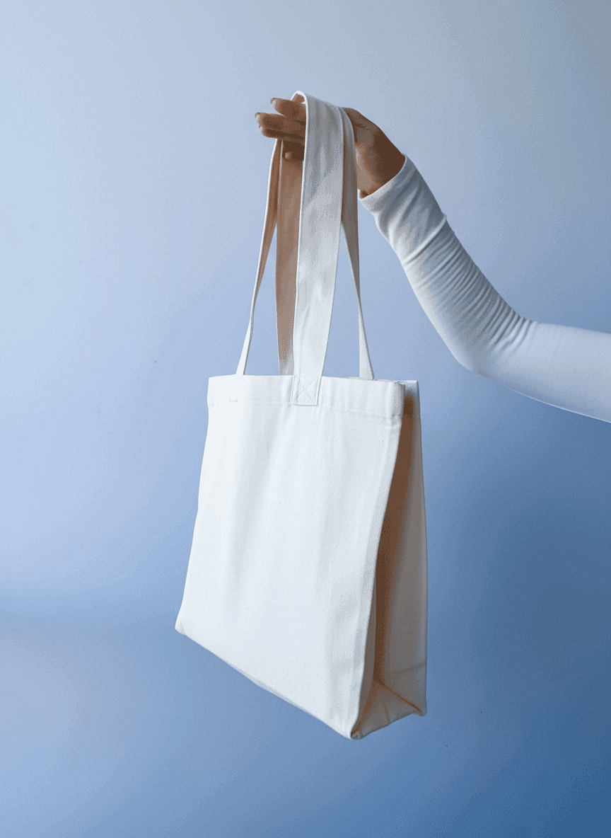 Шопер из прочного хлопкового полотна с усиленными ручками — премиальный эко-шопер для покупок и ежедневного использования без печати 40см х 30см х 10см