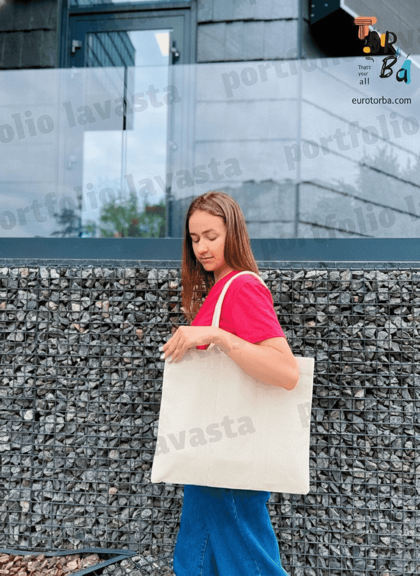 Structured Lined Tote Bag with Rounded Handles
