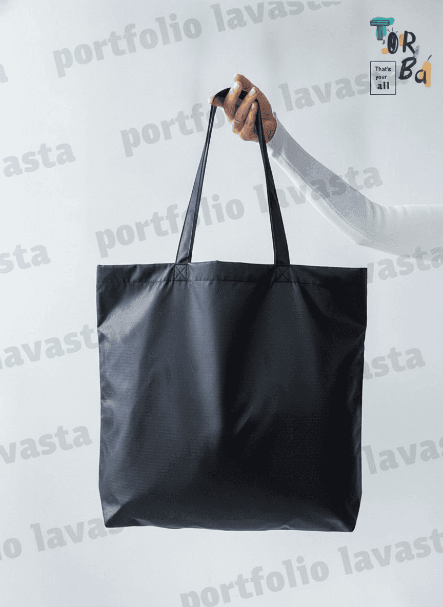 Large Black Expandable Tote Bag