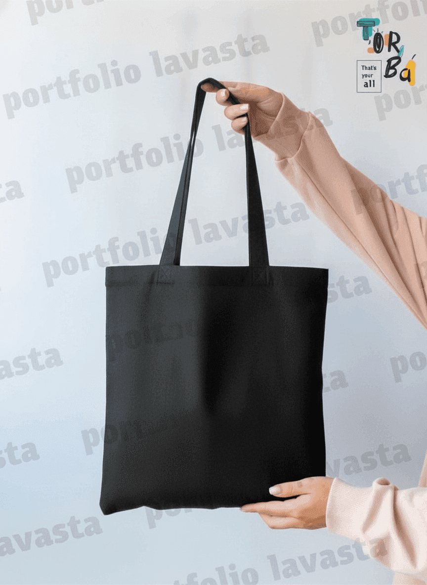 Black Heavy Cotton Tote Bag