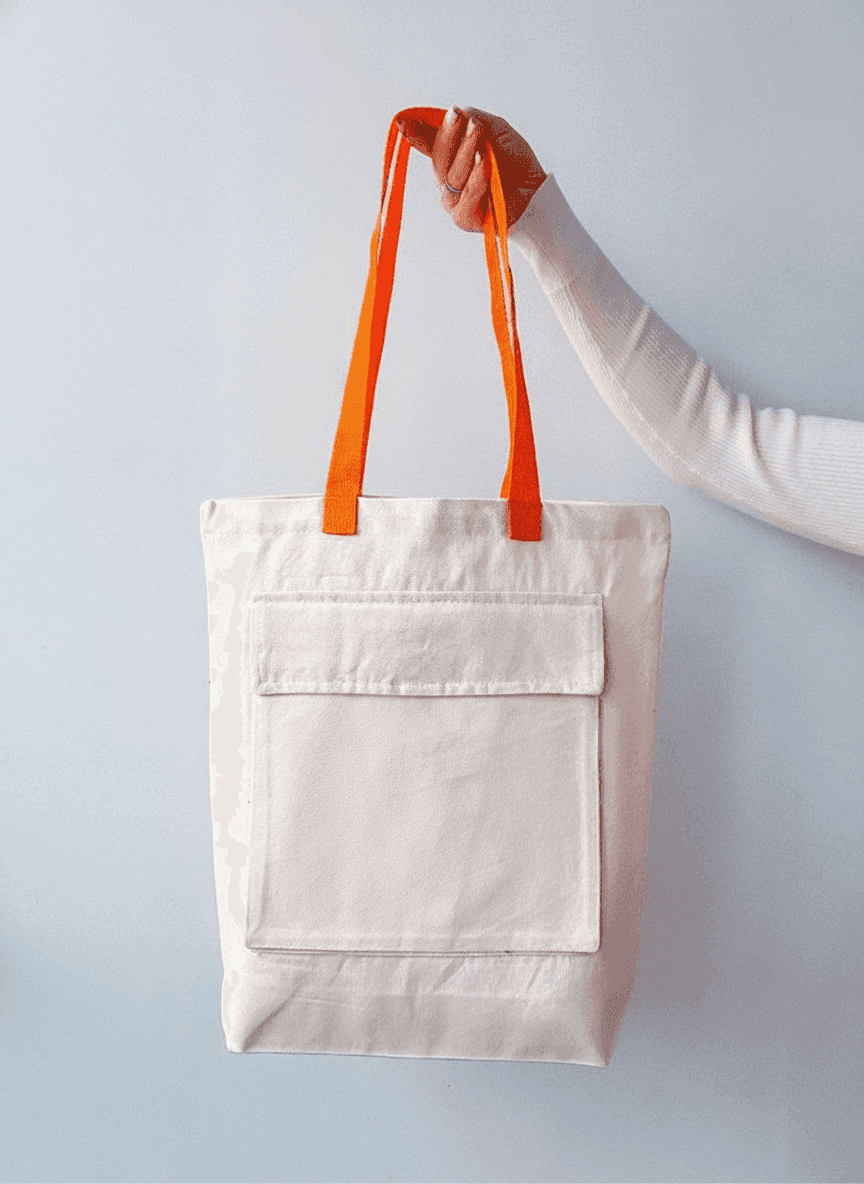 Eco Twill Tote Bag with Exterior Pocket