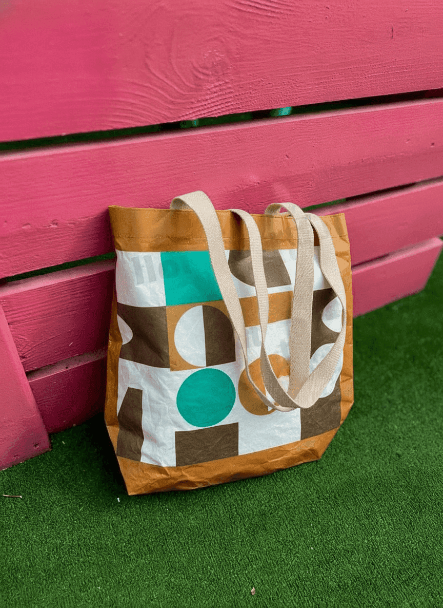 Mustard Tyvek Tote Bag with Base