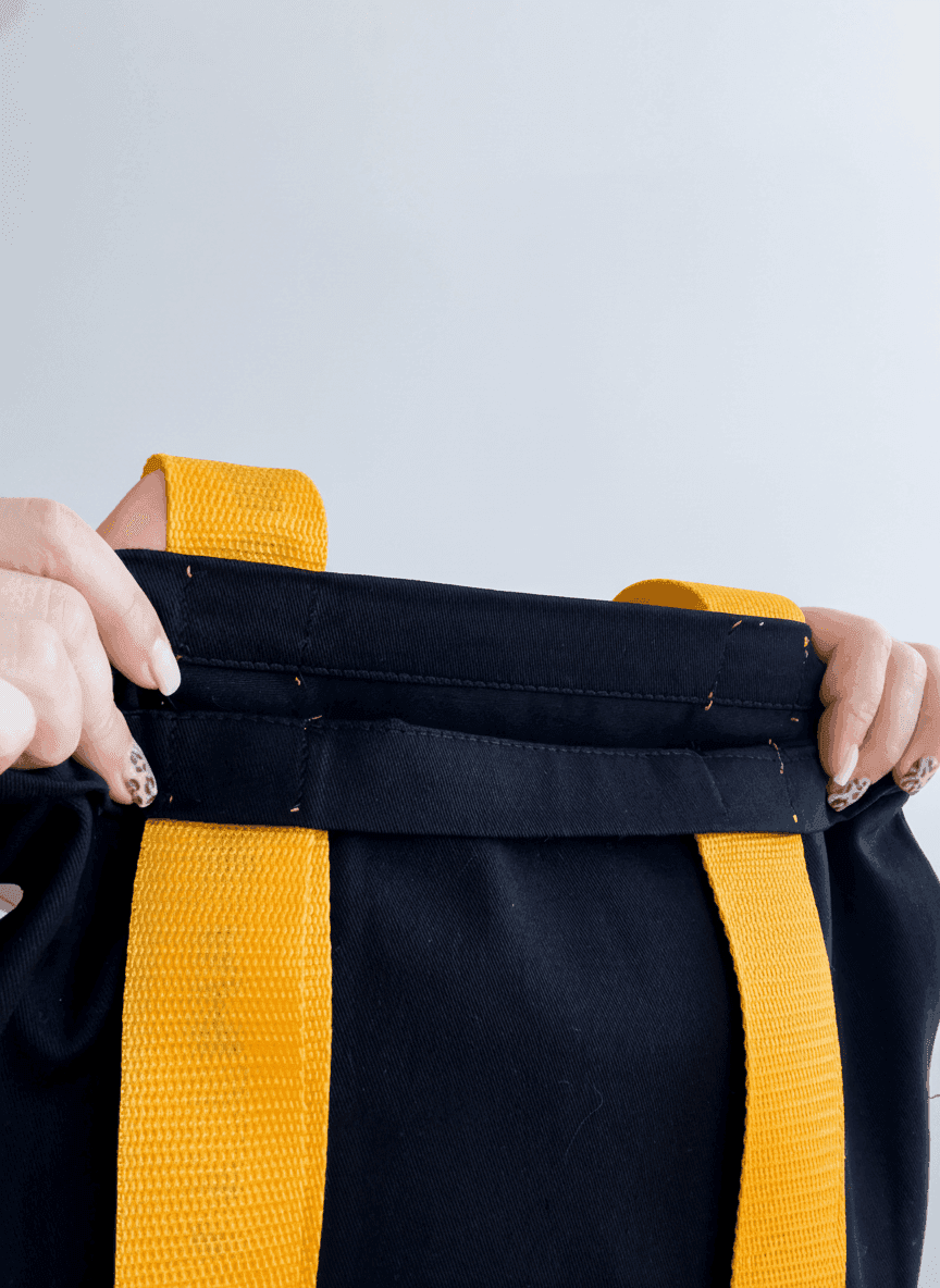 Шопер із бавовняної саржі з жовтими ручками для покупок