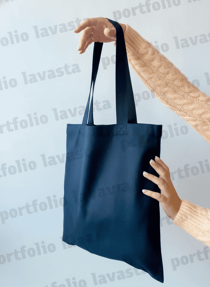Lightweight Black Cotton Tote Bag