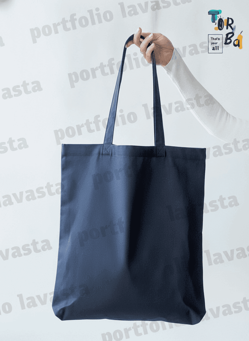 Large Dark Gray Shopping Tote with Flat Bottom