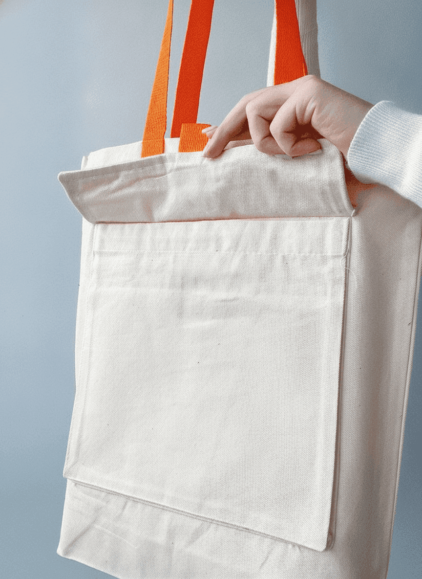 Eco Twill Tote Bag with Exterior Pocket