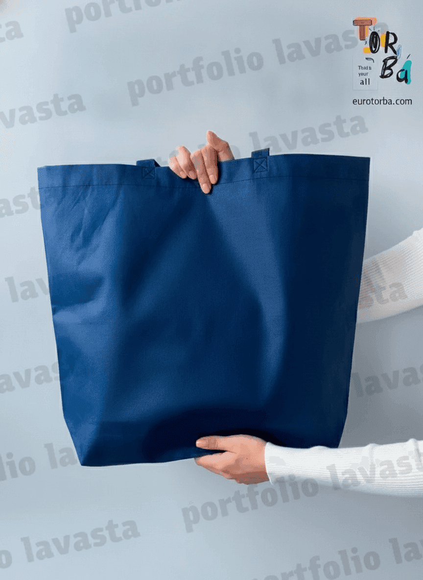 Large Dark Blue Spunbond Tote Bag