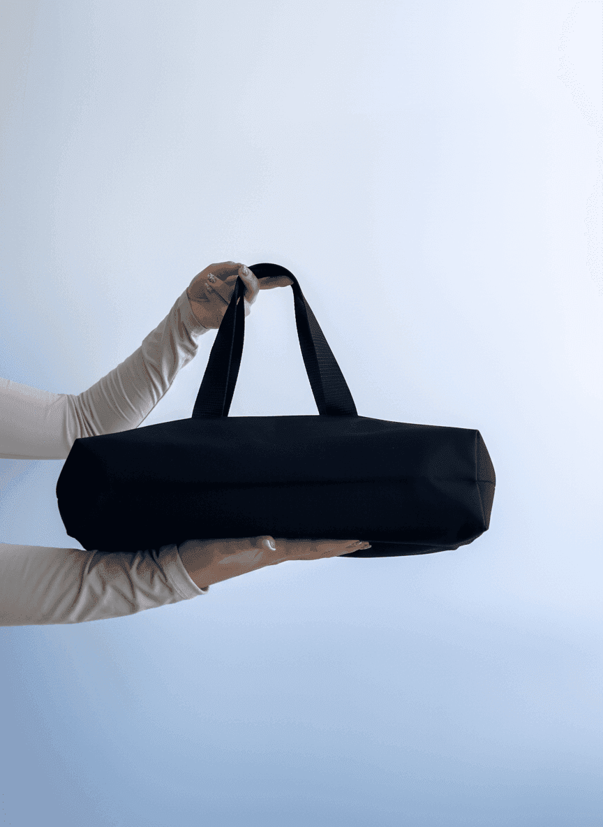 Шопер із бавовняної саржі, довгі ручки, подвійне дно