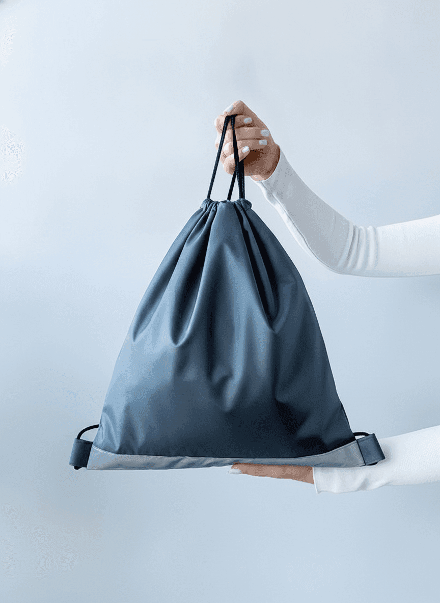 Gray Shoe Backpack with Reflective Strip