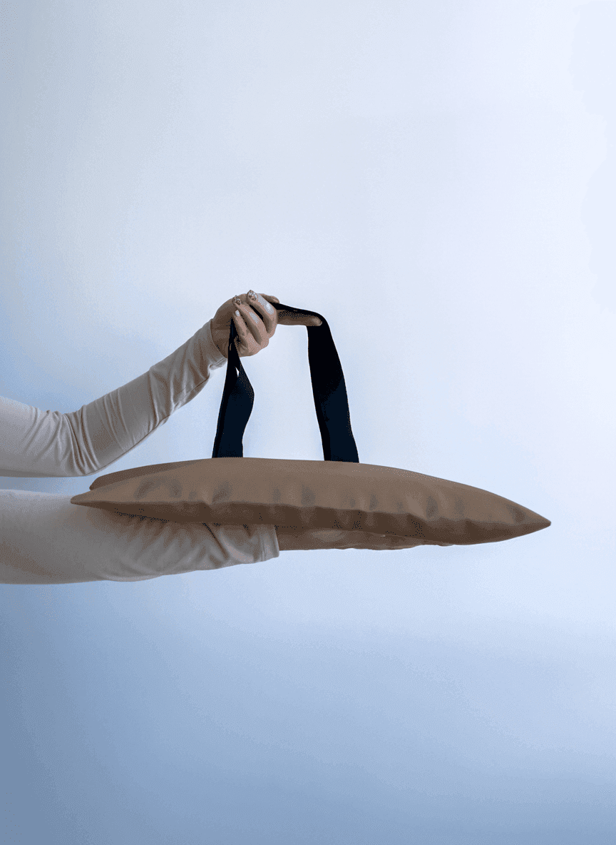 Шопер из хлопковой саржи с черными ручками, прочный