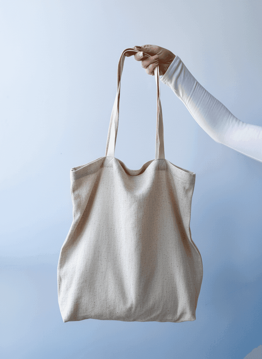 Брезентовий шопер з наплечними бавовняними ручками для покупок