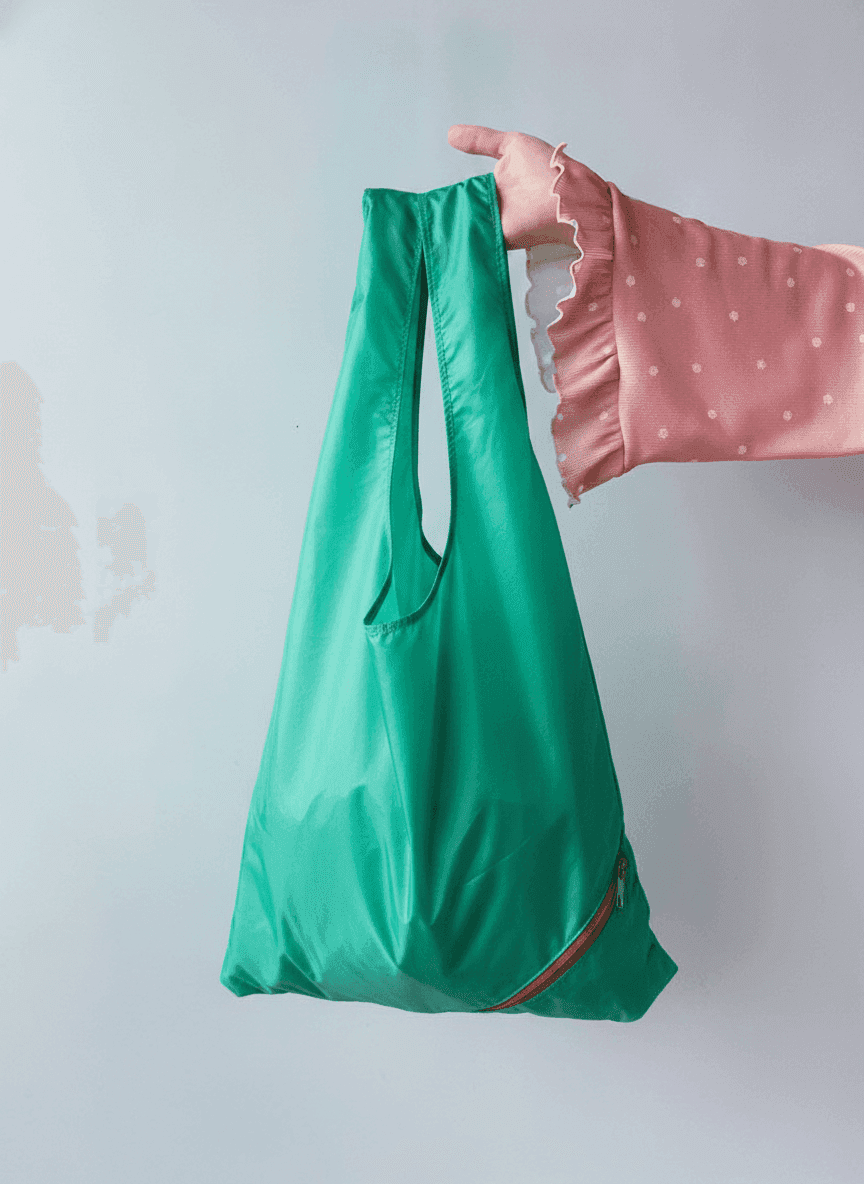 Packable Water-Resistant Tote Bag Turquoise