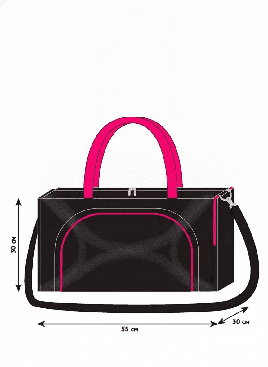 Black Gym Backpack with Pink Accents