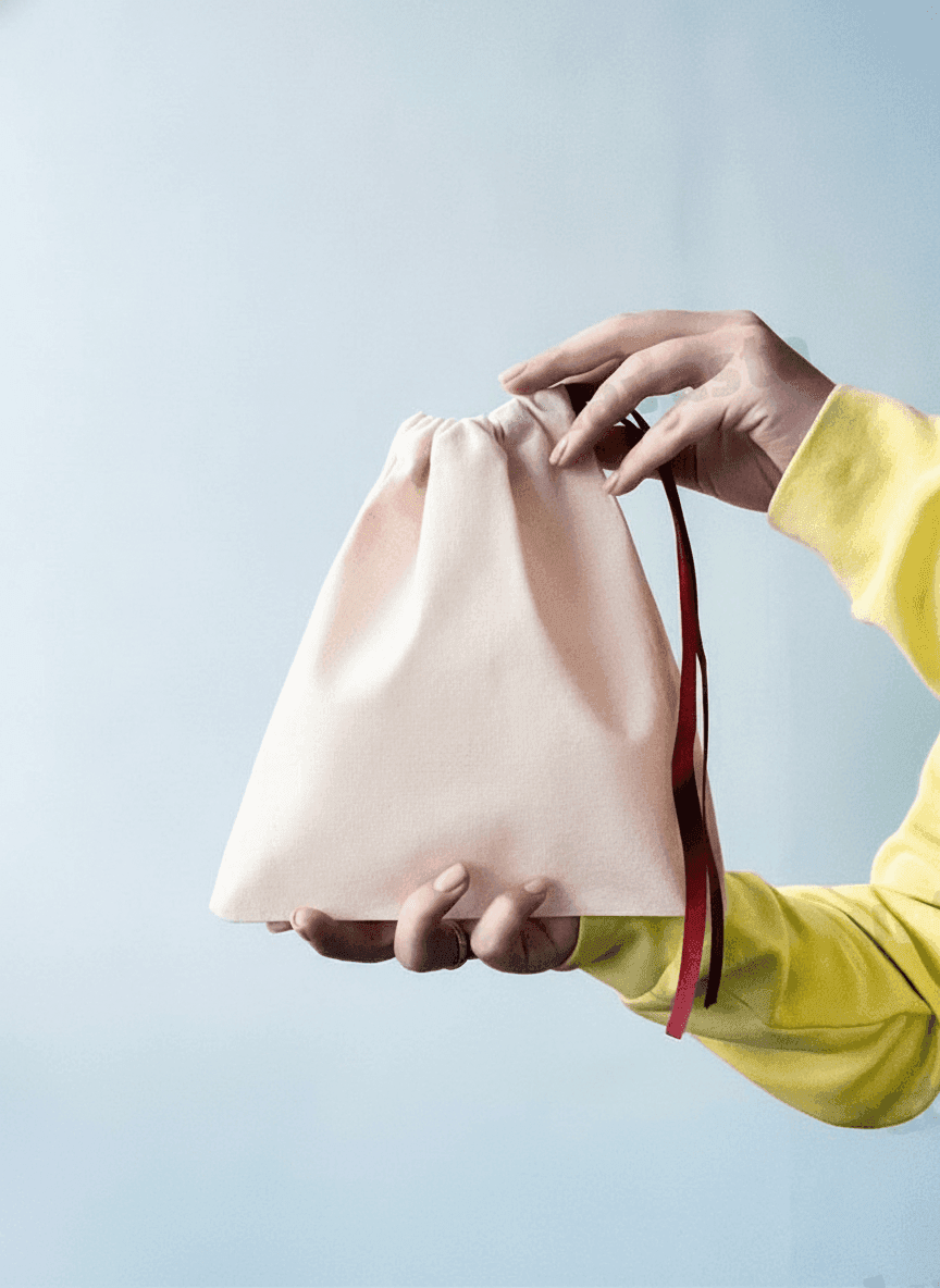 Beige Calico Pouch