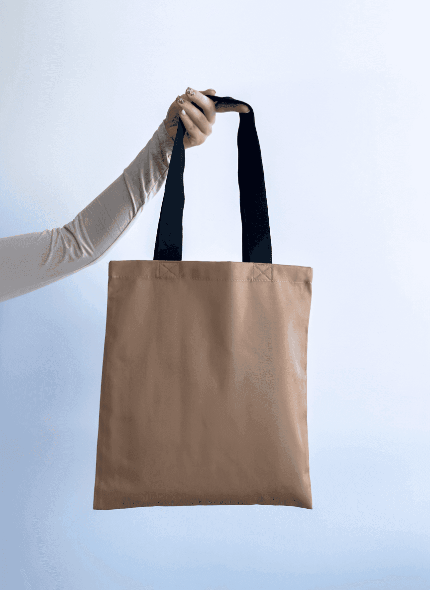 Шопер из хлопковой саржи с черными ручками, прочный