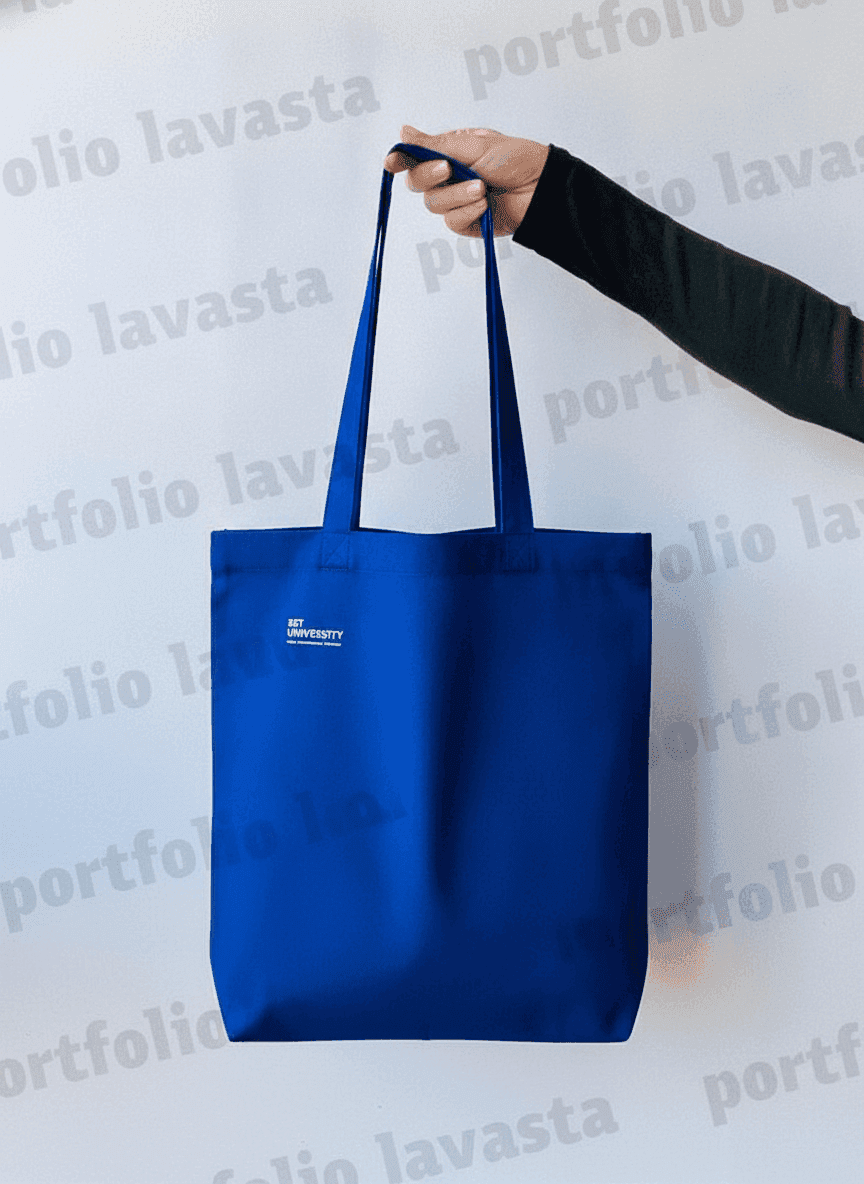 Blue Heavy Cotton Tote Bag